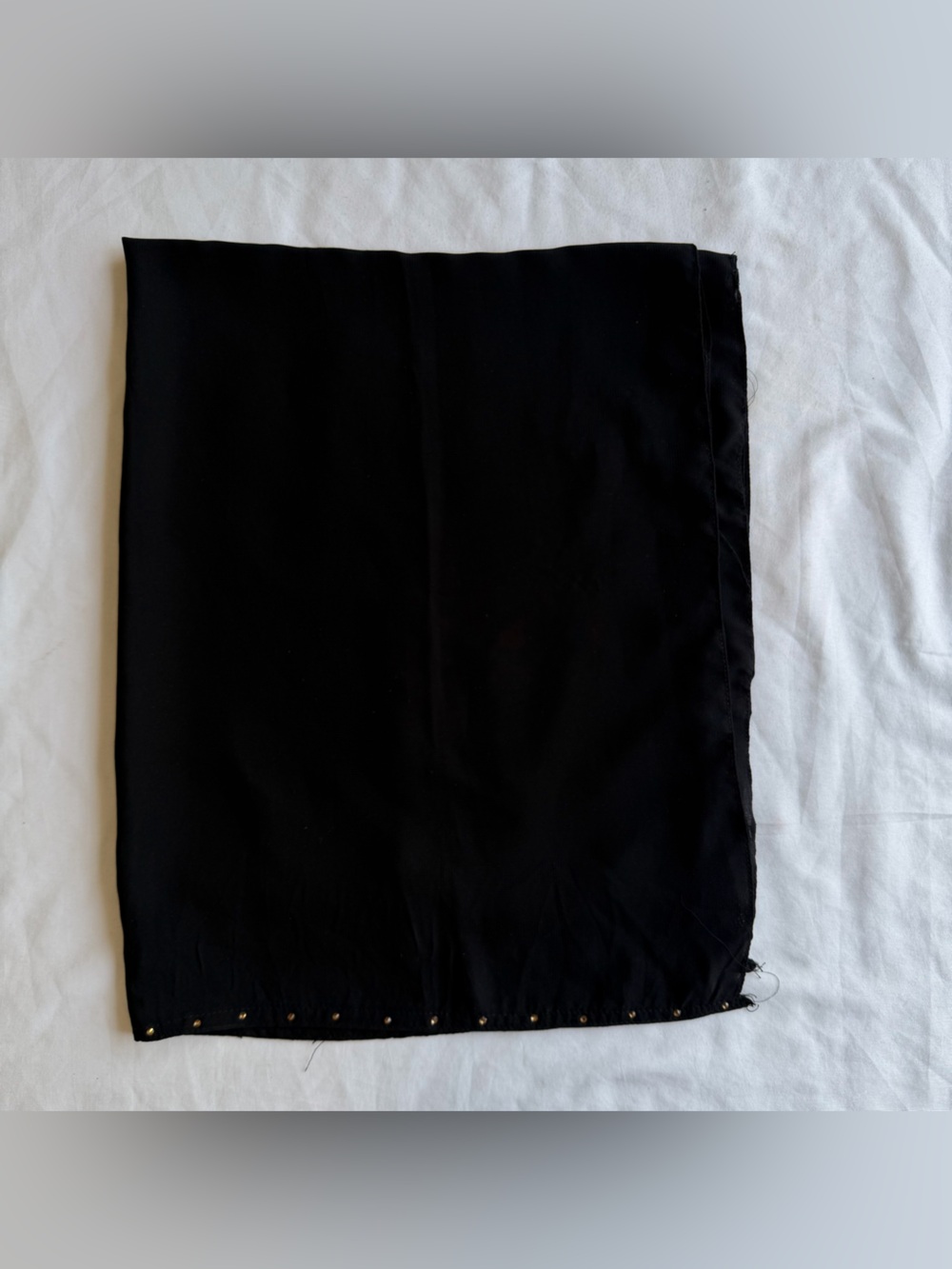 Women’s Black Rectangular Scarf With Rhinestone Trim